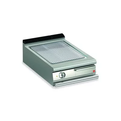 BARON - Top plancha électrique - Plaque rainurée 27,5 dm² - Chrome dur - L. 600 mm - 505x490 - Gamme QUEEN 700