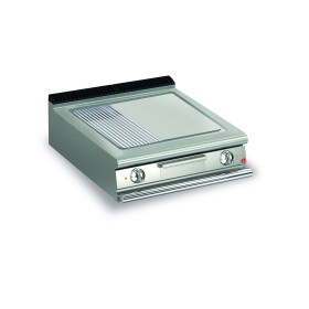 BARON - Top plancha électrique - Plaque 1/3 rainurée 37,3 dm² - AISI 430 - Larg. 800 mm - 705 x 490