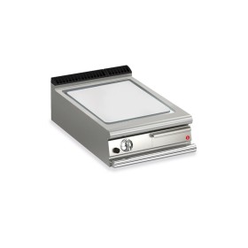 BARON - Top plancha gaz - Plaque 1/3 rainurée 37,3 dm² - Chrome dur - L. 600 mm - 505x490 - Gamme QUEEN 700