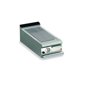 BARON - Top plancha gaz - Plaque rainurée 17,3 dm² - Chrome dur - L. 400 mm - 305x490 - Gamme QUEEN 700