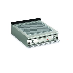 BARON - Top plancha gaz - Plaque rainurée 37,3 dm² - Chrome dur - L. 800 mm - 705x490 - Gamme QUEEN 700