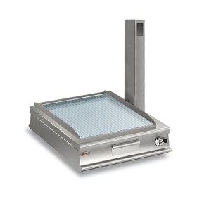 BARON - Top plancha gaz - Rainurée chrome dur - Largeur 900 mm - Gamme QUEEN 1100