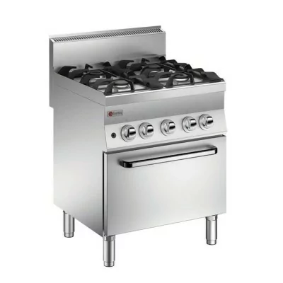 BARON - Fourneau - 4 feux vifs gaz sur four gaz - Gamme 650