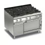 BARON - Fourneau - 6 feux vifs gaz sur four gaz et placard fermé - Gamme QUEEN 700
