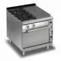 BARON - Fourneau - 2 feux vifs + 1/2 plaque coup de feu sur four électrique - Gamme QUEEN 900 - 20,5 + 6 kW