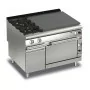BARON - Fourneau - 2 feux vifs + plaque coup de feu sur four gaz - Gamme QUEEN 900 - 36,5 kW