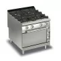 BARON - Fourneau - 4 feux vifs + 1/2 plaque coup de feu sur four électrique - Gamme QUEEN 900 - 23,2 + 6 kW