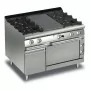 BARON - Fourneau - 4 feux vifs + 1/2 plaque coup de feu sur four électrique - Gamme QUEEN 900 - 34 + 6 kW