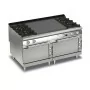 BARON - Fourneau - 4 feux vifs + plaque coup de feu sur 2 fours électriques - Gamme QUEEN 900 - 42 +12 kW