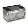 BARON - Fourneau - 4 feux vifs + plaque coup de feu sur 2 fours gaz - Gamme QUEEN 900 - 59 kW