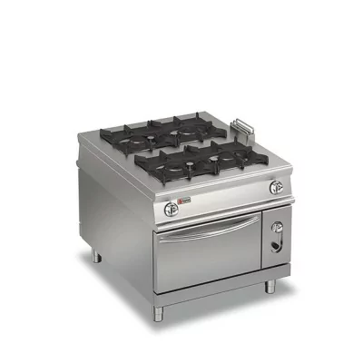 BARON - Fourneau gaz 4 feux vifs sur four électrique traversant - Gamme 1100