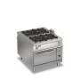 BARON - Fourneau gaz 4 feux vifs sur four gaz traversant - Gamme 1100