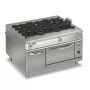 BARON - Fourneau gaz 6 feux vifs sur four gaz traversant avec placard neutre - Gamme 1100