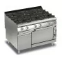 BARON - Fourneau gaz sur four gaz et placard neutre - 6 feux vifs - Gamme QUEEN 900