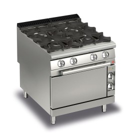 BARON - Fourneau gaz sur four gaz - 4 feux vifs - Gamme QUEEN 900