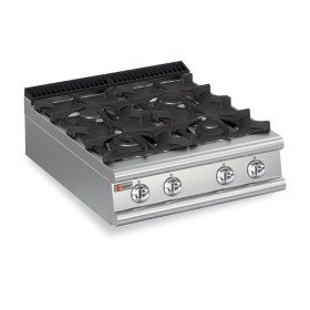 BARON - Plaque de cuisson - Top 4 feux vifs + 1/2 plaque coup de feu - Gamme QUEEN 900 - 29,2 kW