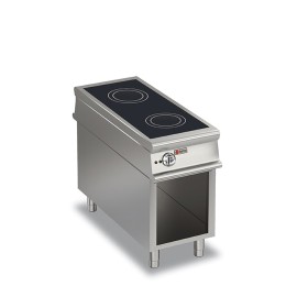 BARON - Plaque de cuisson à induction sur placard ouvert - 2 zones - Gamme 1100 - L. 450 mm