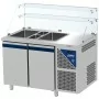 DALMEC - Saladette positive - Sans groupe - 2 GN 1/1 + 2 GN 1/4 - 300 L - 2 portes - Avec vitrine haute