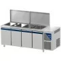 DALMEC - Saladette positive - Sans groupe - 5 GN 1/1 - 630 L - 4 portes - P. 700 - Avec couvercle en acier