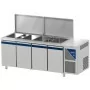 DALMEC - Saladette positive - Sans groupe - 5 GN 1/1 - 630 L - 4 portes - Prof. 700 - Avec vitrine basse