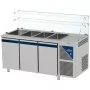 DALMEC - Saladette positive - Sans groupe logé - 4 GN 1/1 - 460 L - 3 portes - P. 700 - Avec vitrine haute