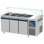 DALMEC - Saladette positive +4/+10°C - 4 GN 1/1 - 460 L - 3 portes pleines - Prof. 700 - Avec vitrine basse