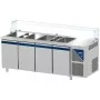DALMEC - Saladette positive +4/+10°C - 5 GN 1/1 - 630 L - 4 portes pleines - Prof. 700 - Avec vitrine basse