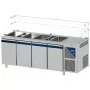 DALMEC - Saladette positive +4/+10°C - 5 GN 1/1 - 630 L - 4 portes pleines - Prof. 700 - Avec vitrine haute