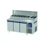DALMEC - Table snack positive +4/+10°C - Couvercle acier - 3 portes pleines - Prof. 800 - 600 x 400