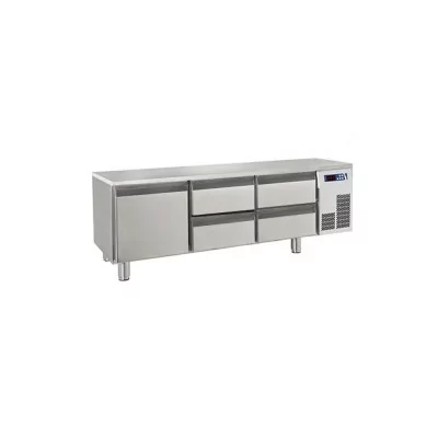 BARON - Soubassement réfrigéré sans dessus - 4 tiroirs + 1 porte - 220 L - Gamme 650