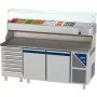 DALMEC - Table à pizza positive 0/+10°C - 396 L - 2 portes pleines - P. 800 - 600x400 - 7 tiroirs - 9 GN 1/3