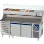 DALMEC - Table à pizza positive 0/+10°C - 396 L - 2 portes pleines - P. 800 - 600x400 - 7 tiroirs - 9 GN 1/4