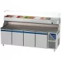 DALMEC - Table à pizza positive 0/+10°C - 816 L - 4 portes pleines - Prof. 800 - 600 x 400