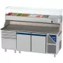 DALMEC - Table à pizza positive 0/+10°C - GN 1/1 - 300 L - 2 portes pleines - Prof. 700 - 4 tiroirs