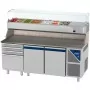 DALMEC - Table à pizza positive 0/+10°C - GN 1/1 - 300 L - 2 portes pleines - Prof. 700 - 7 tiroirs