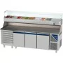 DALMEC - Table à pizza positive 0/+10°C - GN 1/1 - 460 L - 3 portes pleines - Prof. 700 - 7 tiroirs