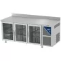 DALMEC - Table réfrigérée vitrée positive 0/+10°C - 350 L - 3 portes - Prof. 600 - 430 x 325 - Avec dosseret