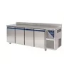 DALMEC - Table réfrigérée avec dosseret - Positive 0/+10°C - 630 L - 4 portes - Groupe logé