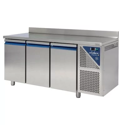 DALMEC - Table réfrigérée positive avec dosseret 0/+10°C - 460 L - 3 portes - Sans groupe logé