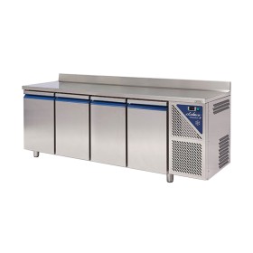 DALMEC - Table réfrigérée positive 0/+10°C - 470 L - 4 portes - Avec dosseret - Sans groupe logé