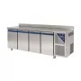DALMEC - Table réfrigérée positive 0/+10°C - 470 L - 4 portes - Avec dosseret - Sans groupe logé