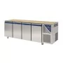 DALMEC - Table réfrigérée positive 0/+10°C - 470 L - 4 portes - Sans dessus - Sans groupe logé