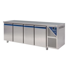 DALMEC - Table réfrigérée positive 0/+10°C - 470 L - 4 portes - Sans dosseret - Sans groupe logé