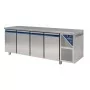 DALMEC - Table réfrigérée positive 0/+10°C - 470 L - 4 portes - Sans dosseret - Sans groupe logé
