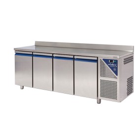 DALMEC - Table réfrigérée positive 0/+10°C - 470 L - Avec dosseret - 4 portes - Avec groupe logé
