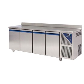 DALMEC - Table réfrigérée positive 0/+10°C - 630 L - 4 portes - Avec dosseret - Sans groupe logé