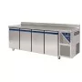 DALMEC - Table réfrigérée positive 0/+10°C - 630 L - 4 portes - Avec dosseret - Sans groupe logé
