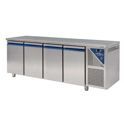 DALMEC - Table réfrigérée positive 0/+10°C - 630 L - 4 portes - Sans dosseret - Sans groupe logé