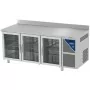 DALMEC - Table réfrigérée positive 0/+10°C - GN 1/1 - 460 L - 3 portes vitrées - Prof. 700 - Avec dosseret