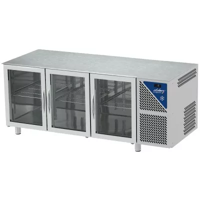DALMEC - Table réfrigérée positive 0/+10°C - GN 1/1 - 460 L - 3 portes vitrées - Prof. 700 - Sans dessus